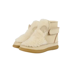 Roumi Shoes | Polar Bear | Off White Curly Faux Fur