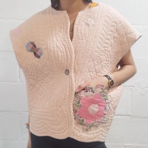 Veste matelassée patchwork rose