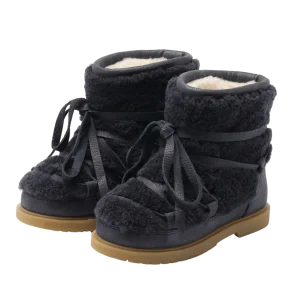 Cassia Boots | Navy Curly Sheep Wool