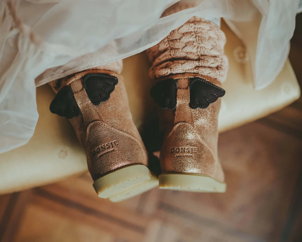 Angela Boots | Wings | Bronze Metallic Leather – Image 2