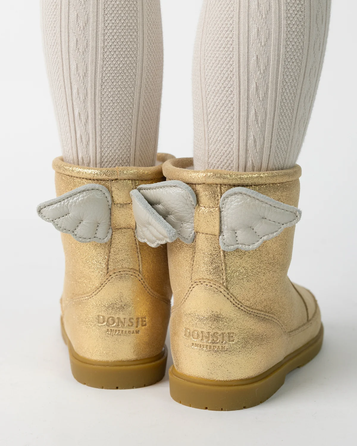 Angela Boots | Wings | Gold Metallic Leather – Image 2