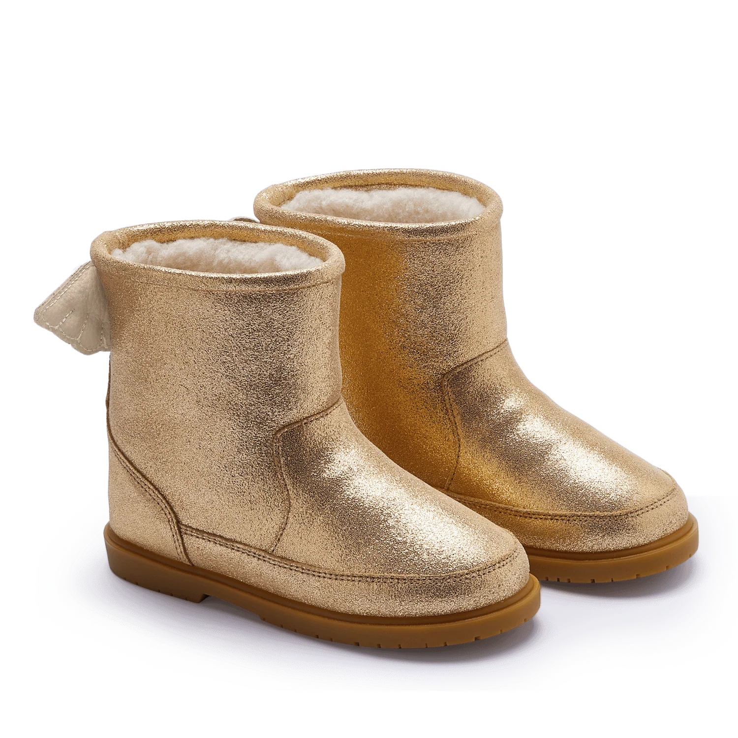 Angela Boots | Wings | Gold Metallic Leather – Image 3