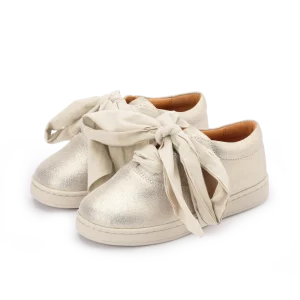 Emilia Organza Sneakers | Silver Metallic Leather