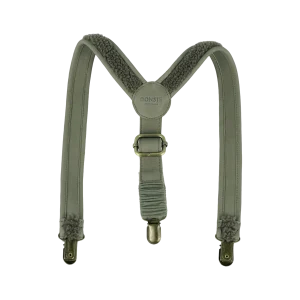 Bay Suspenders | Stone Curly Faux Fur