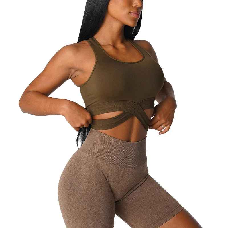 Brassière Sport Femme Sans Couture Sculpt Bretelles Croisees | XS-L – Image 2