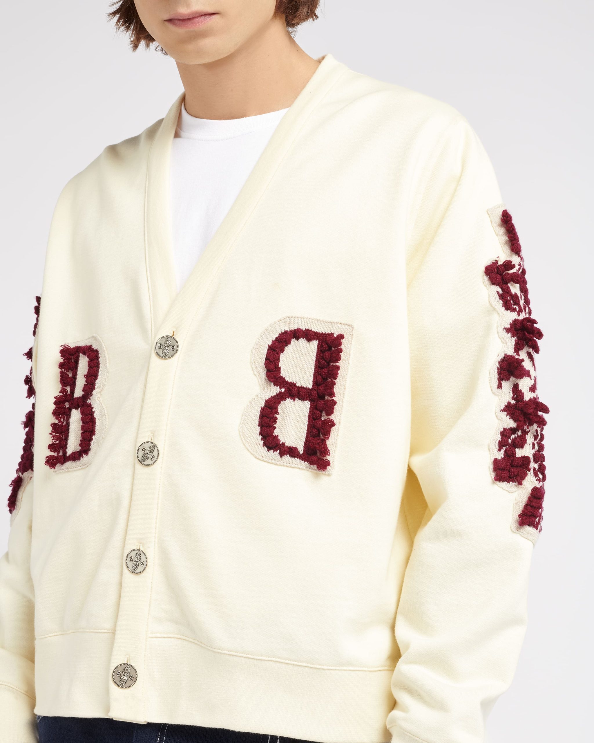 Cardigan en coton avec logo B en cachemire – Image 7