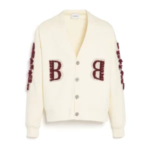Cardigan en coton avec logo B en cachemire