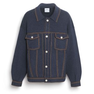 Veste Denim oversize en cachemire et coton