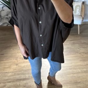 Chemise oversize marron femme