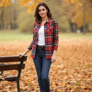 Chemise tartan femme