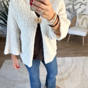 Gilet en tissu bouclette femme