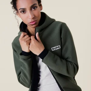 Sweat à capuche zippé - Femme - Vert militaire