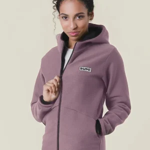 Sweat à capuche zippé - Femme - Mauve