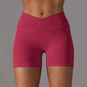 Short Cycliste Femme Taille Haute Sans Couture - Push-Up Yoga