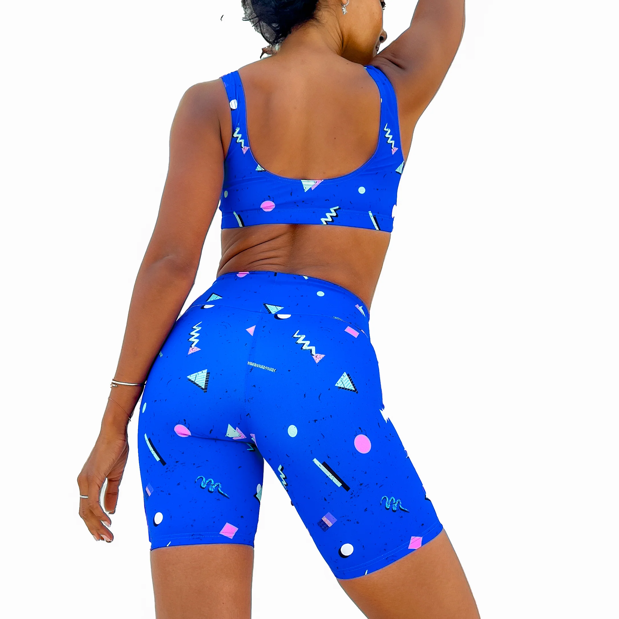 Short de sport cycliste violet 80's – Image 2