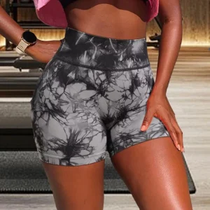 Ensemble 3 Short De Sport Femme Tie-Dye Plissés | Positiflow