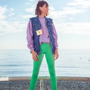 Legging velours côtelé Vert Menthe