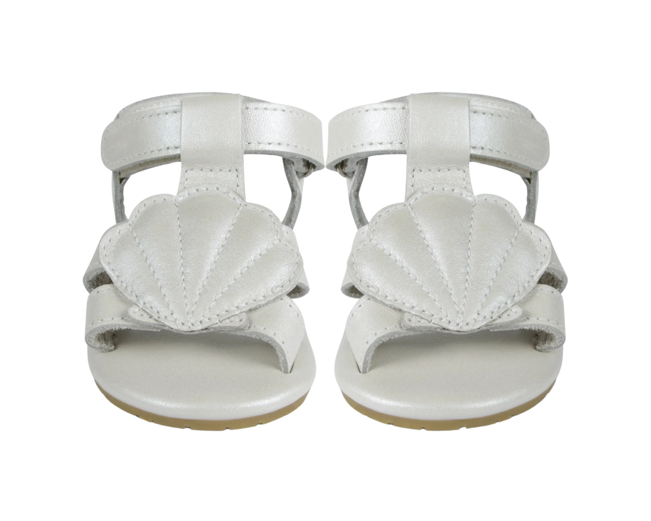 Ushy | Scallop | Off White Metallic Leather