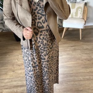 Veste en suédine taupe
