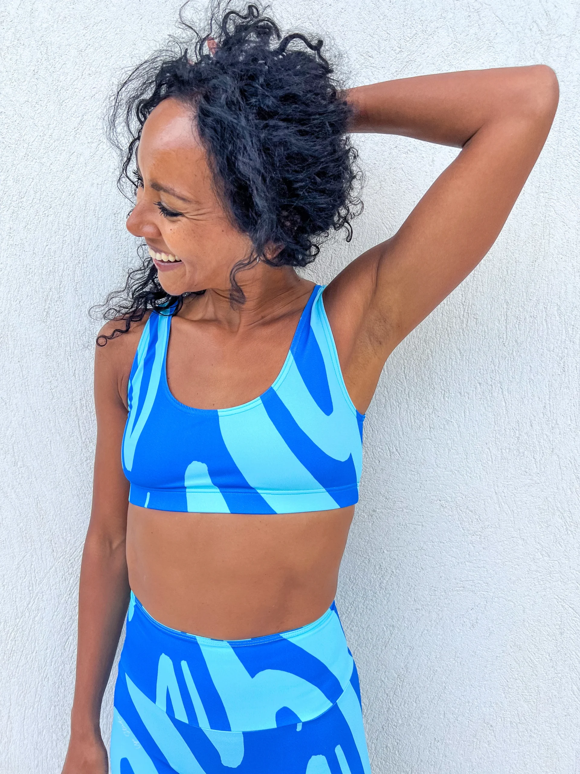 Short de sport cycliste bleu & turquoise – Image 4