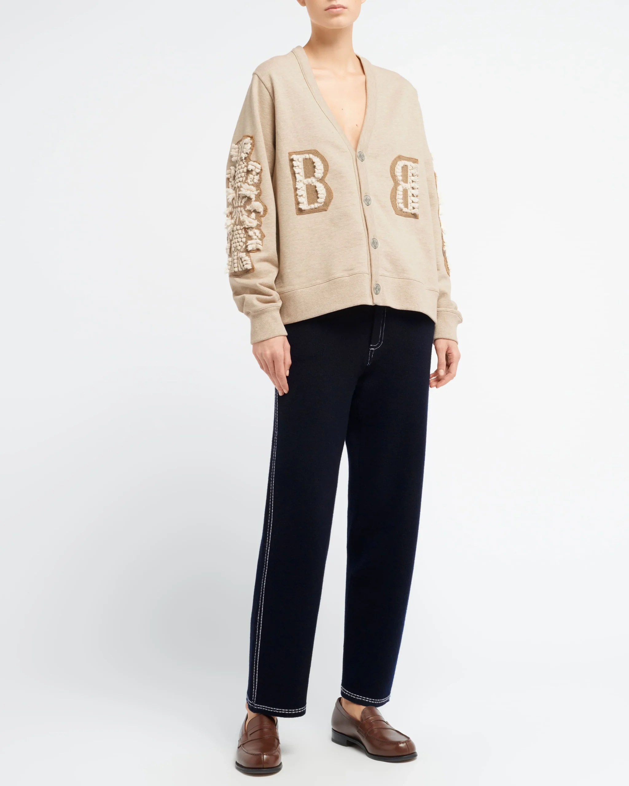 Cardigan en coton avec logo B en cachemire – Image 5