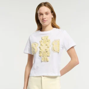 T-Shirt court avec logo B en cachemire