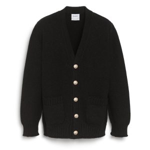 Cardigan épais en cachemire à boutons dorés