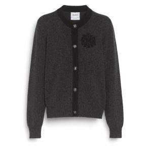 Cardigan en cachemire chiné logo B