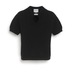 Top en cachemire aux détails bijoux