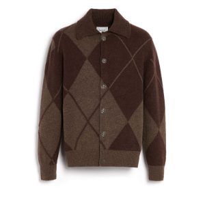 Cardigan en cachemire à motif tartan