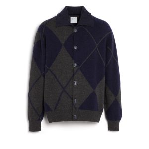 Cardigan en cachemire à motif tartan