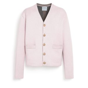 Cardigan col V en cachemire et laine
