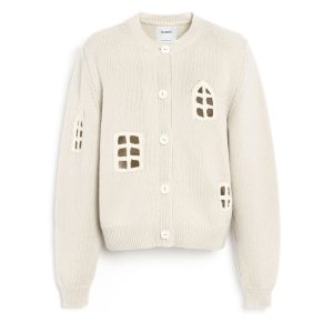 Cardigan en cachemire et coton à motif ajouré