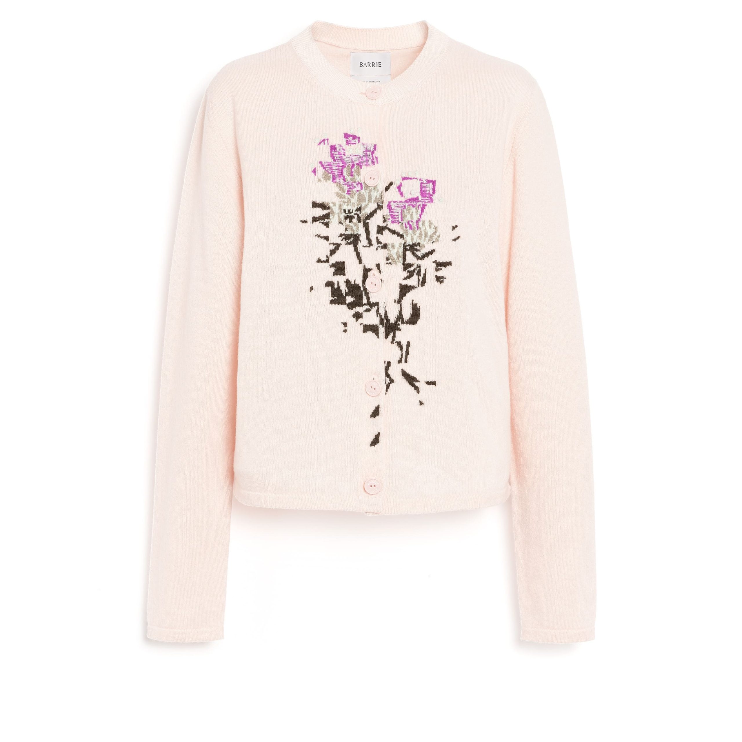 Cardigan en cachemire à motif fleuri