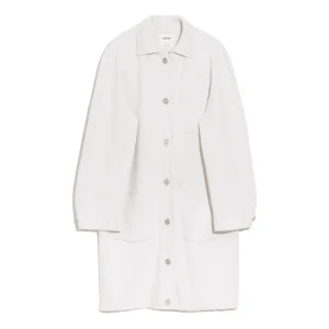 Veste longue denim en cachemire et coton