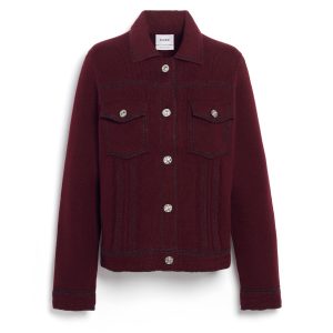 Veste Denim en cachemire et coton à coupe droite