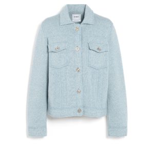 Veste Denim en cachemire et coton à coupe droite