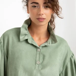 Surchemise Margotte suedine verte