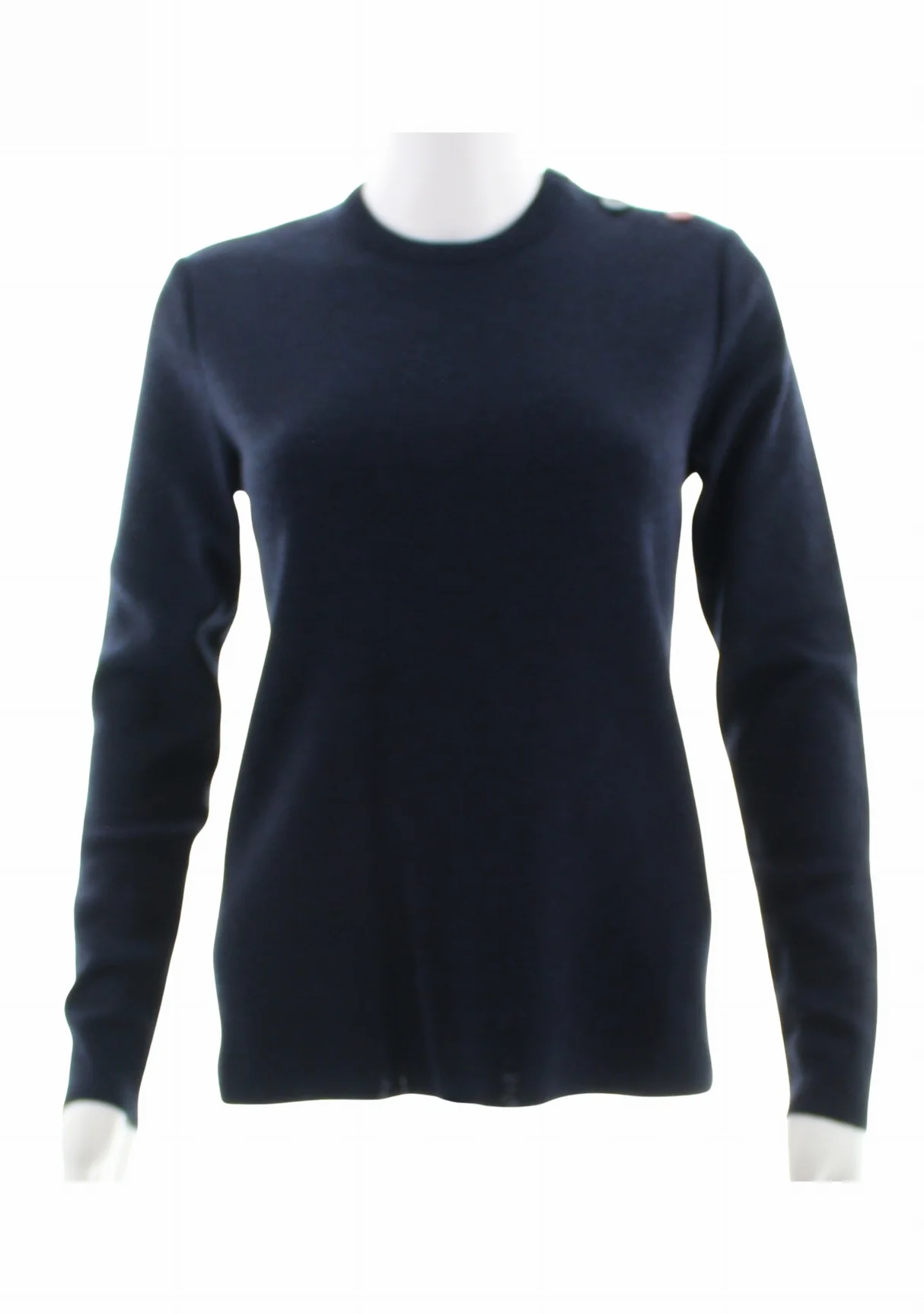 Pull marin femme en laine mérinos - Marine - Pivoines – Image 2