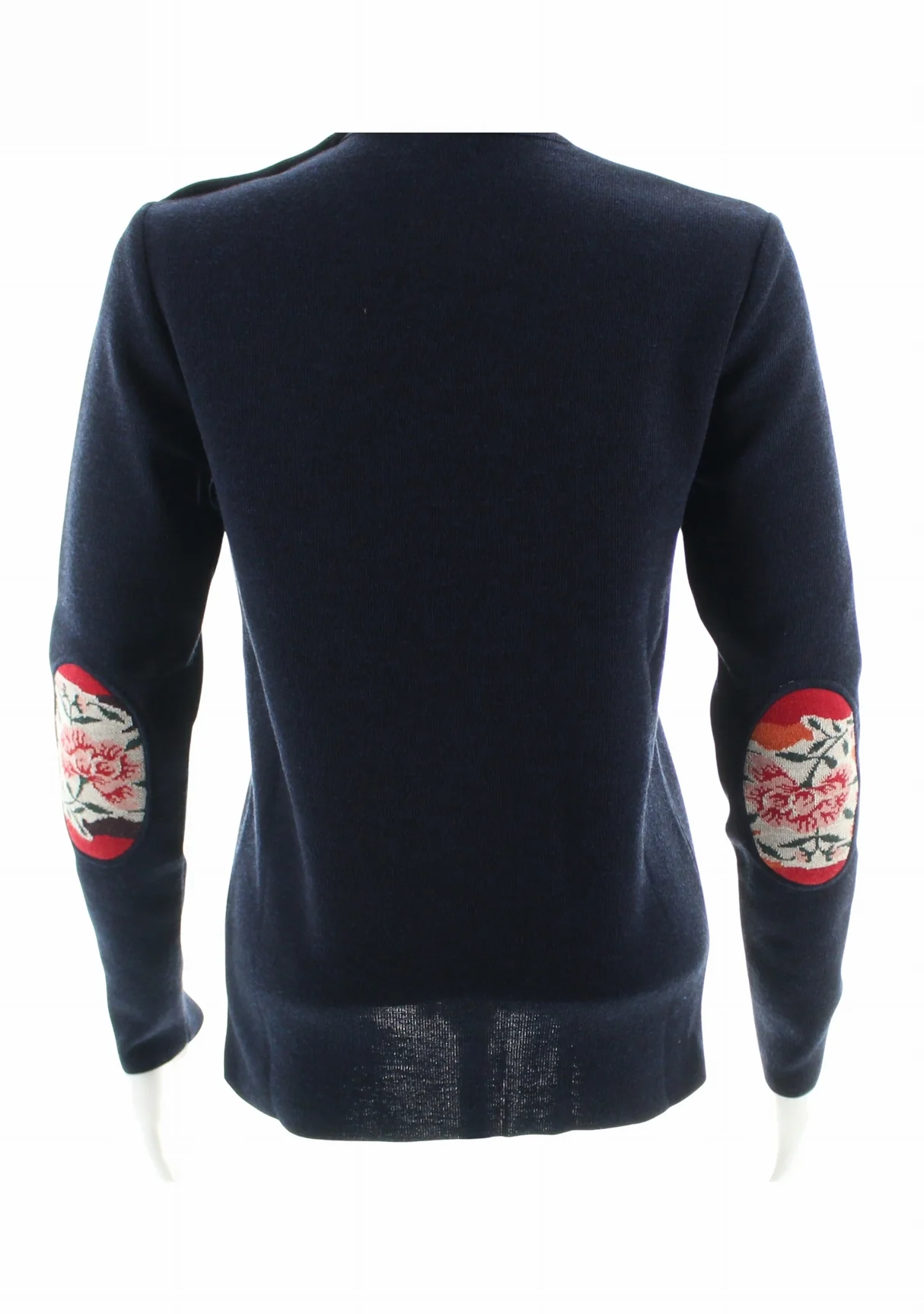 Pull marin femme en laine mérinos - Marine - Pivoines – Image 5