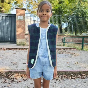 Gilet de berger carreaux enfant black watch