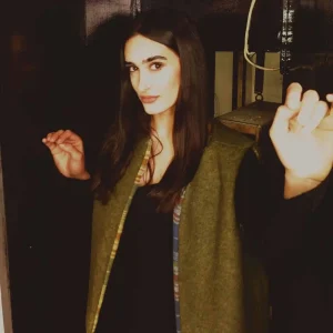 Gilet de berger reversible carreaux orange laine bouillie vert