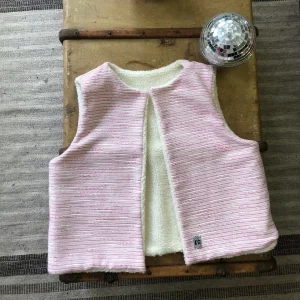 Gilet de berger tweed rose