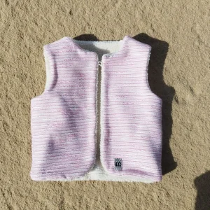 Gilet de berger tweed rose enfant