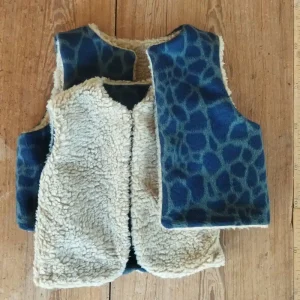 Gilet de berger sans manche mouton/girafe
