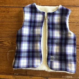 Gilet de berger carreaux violet enfant