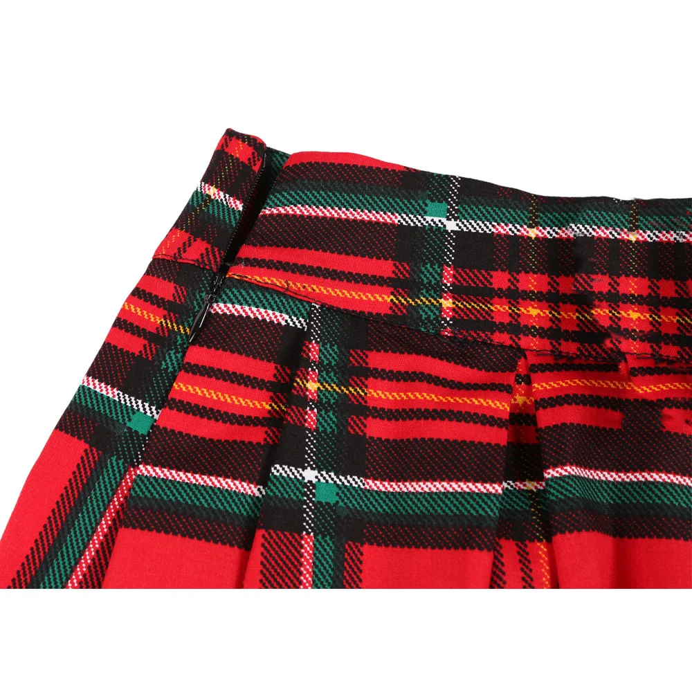 Jupe kilt rouge femme – Image 2