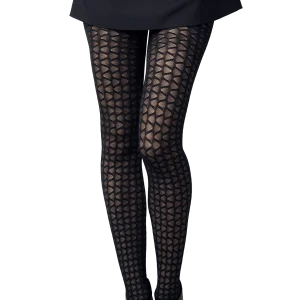 Collant Motif Graphique Vagues 40D Fashion Hortense - Noir