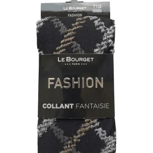 Collant Fantaisie Géométrique Multico 50D Fashion Garance - Noir Gris
