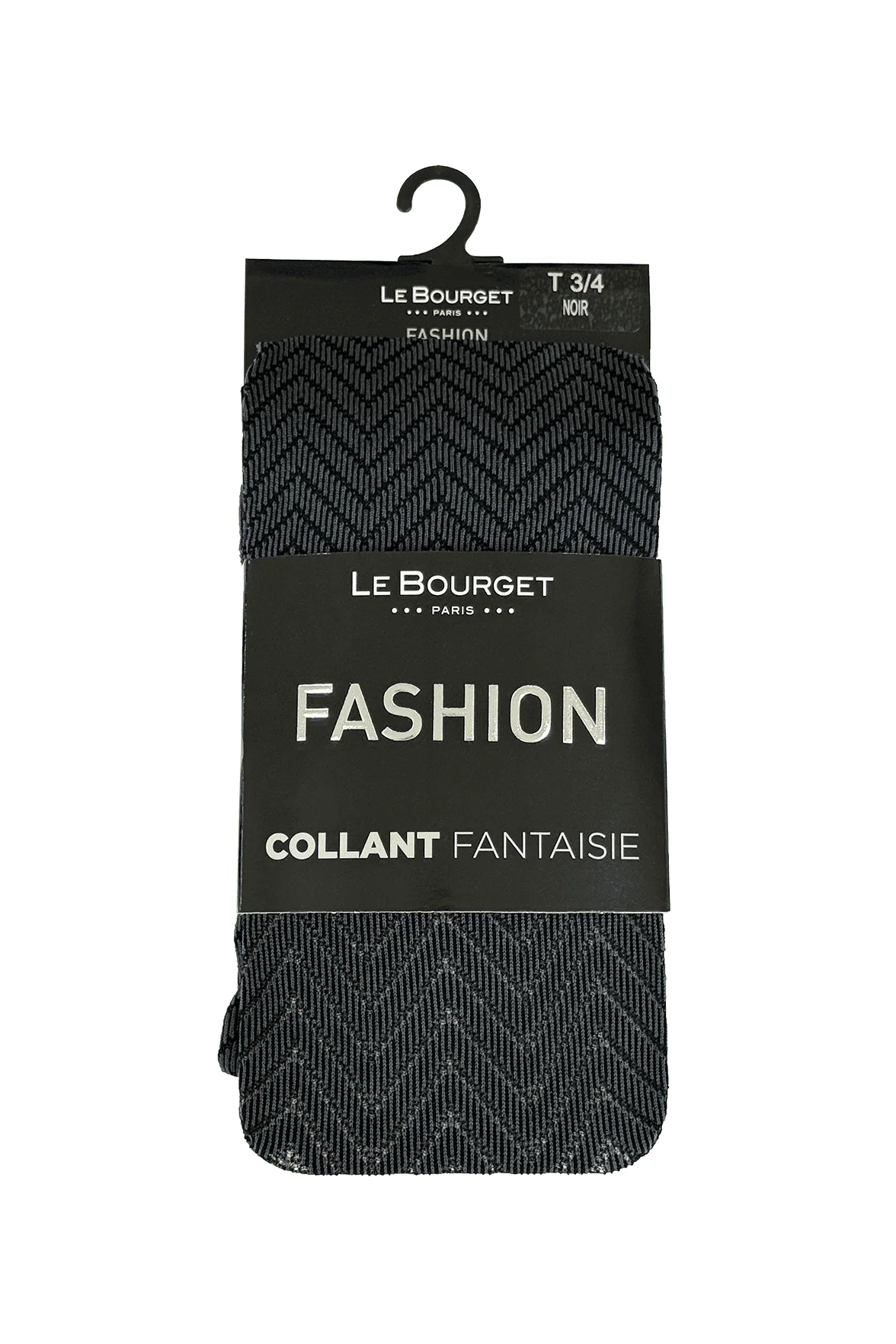 Collant Motif Chevron 45D Fashion Heather - Noir – Image 3